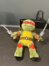 Build A Bear Teenage Mutant Ninja Turtles Raphael 2023 16" Plush W/ Shell & Sia