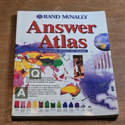 Rand McNally Answer Atlas Geography Resource Students 2002 Ed Book