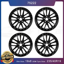 19 Black Alloy Wheel Rim Set Of 4 For 2021-2024 Toyota Camry 752224261106e20