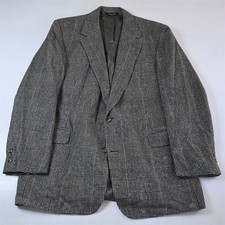 Vtg USA Made Brooks Brothers 44L Gray Plaid Camelhair Flannel Blazer Sport Coat