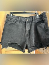 Windsor Black Denim Shorts with Branded Waist Tag