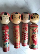 Japanese Kokeshi Wooden Doll Set Hand Painted Dolls Collectible Collectible 13+