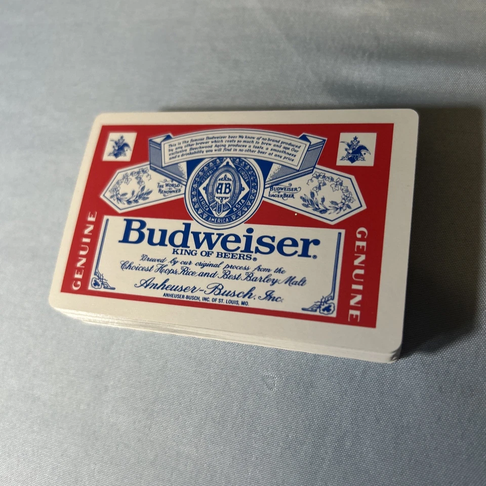 Vintage Budweiser King Of Beers Plastic Coated Playing Cards With Box - Image 4 of 4