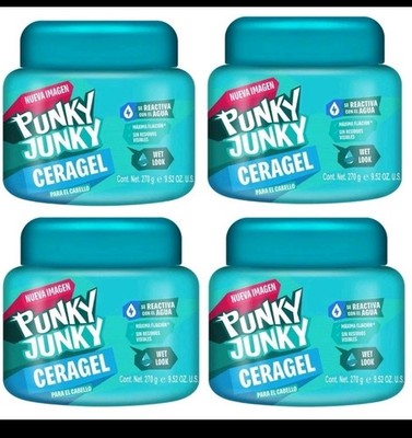 PUNKY JUNKY Hair Gel Strong Hold 4-Pack   Gel para el Cabello Firme 4 Unidades