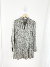 Cloth And Stone S Green Floral Long Sleeve Lyocell Shift Dress Women’s Small 