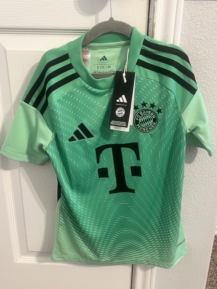 Adidas Bayern Munich Neuer Boys Green Soccer Jersey Size 9-10Y (6