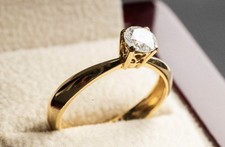 Yellow 18ct Gold Diamond Solitaire Ring 0.50ct