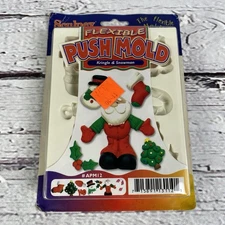 Polyform Sculpey Flexible Push Mold Kringle & Snowman Christmas Vintage 2000