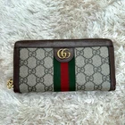 [Bon état] Gucci Portefeuille Long Fermeture Éclair Rond Ophidia Beige Suprême