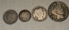 Silver Barber Lot Of Half,Quarter,Dime,Nickel  4 Coins