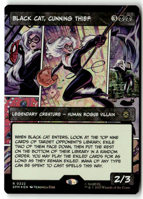 Magic the Gathering MTG Marvel's Spider Man 0222 Black Cat, Cunning Thief Foil