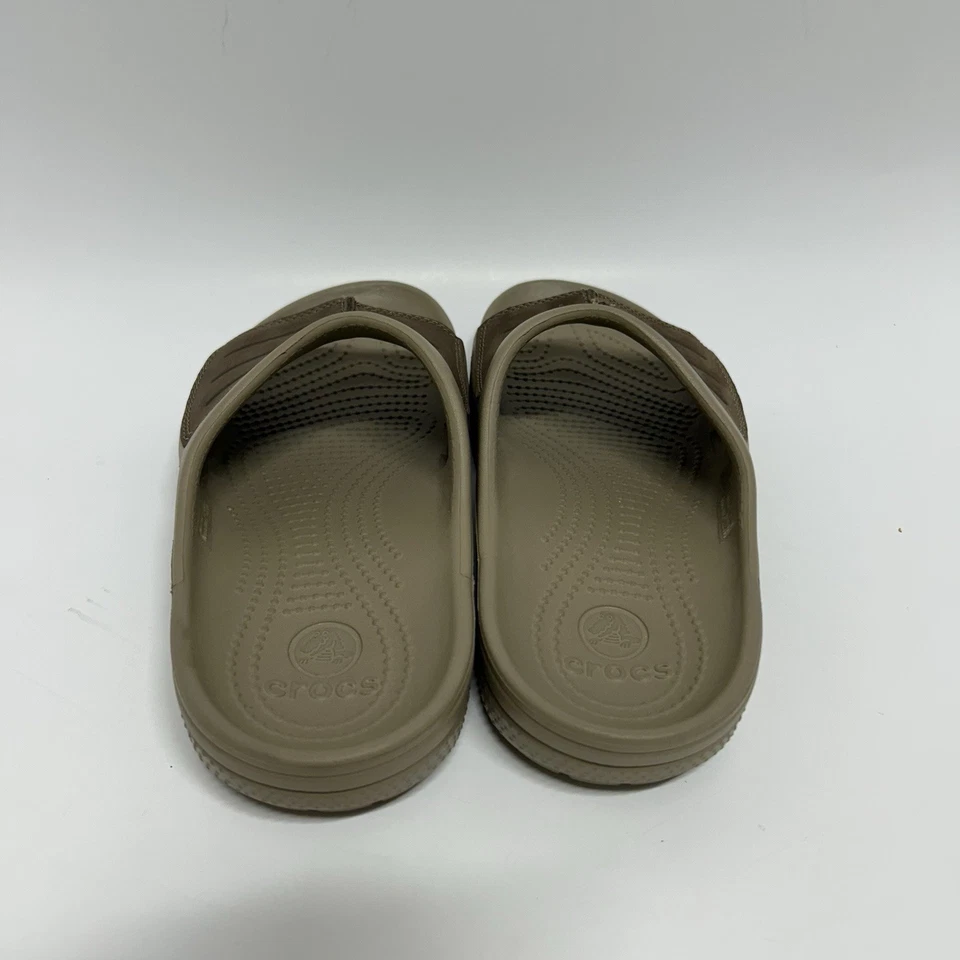 Crocs Hombre Yukon Mesa Caqui Beige/Marrón Espresso Cuero y Toboganes Sintéticos 7 Foto 4 de 4