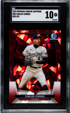 Carlos Correa #85 2023 Bowman Chrome Sapphire - Red #/5 - SGC 10