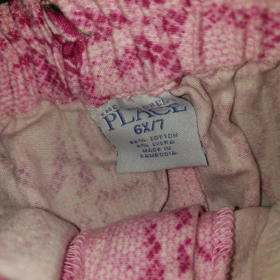 The Childrens Place Girls 6X/7 Cheetah Pink Rose Skirt Elastic Waist Pockets - Image 3 of 4