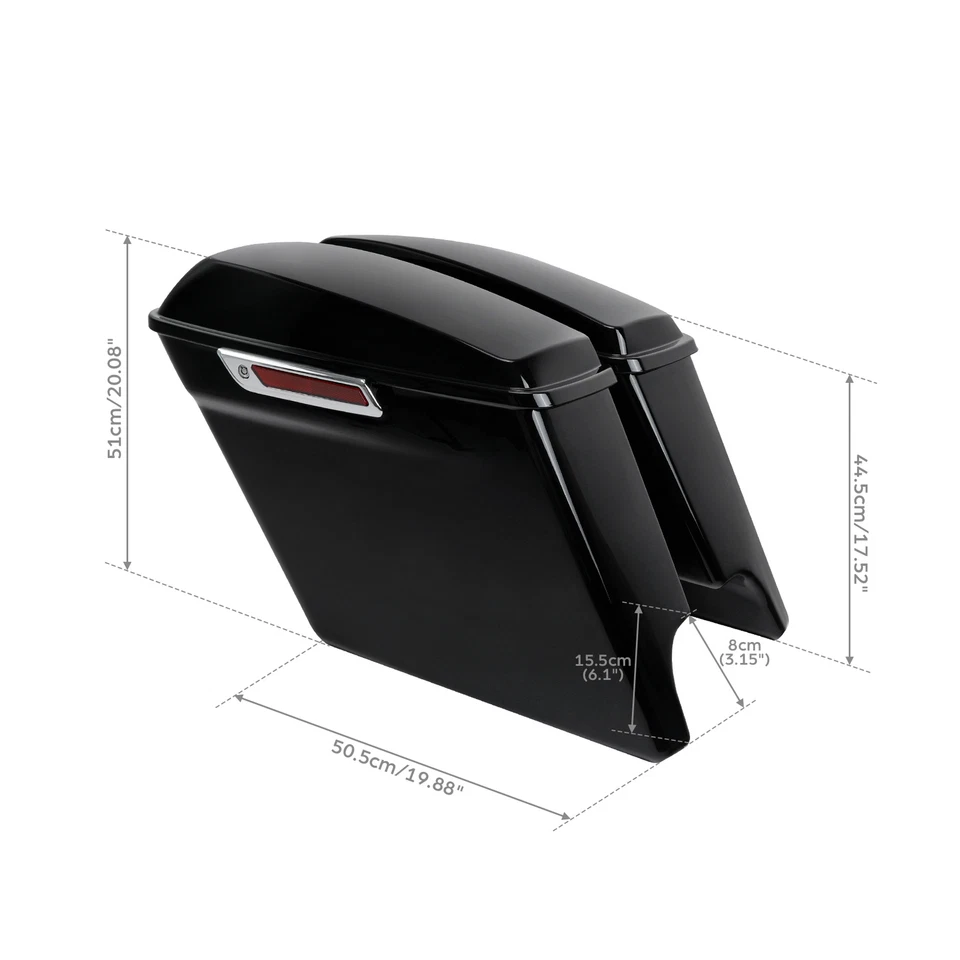 5" Stretched Hard Saddlebags Fit For Harley Softail Fatboy Cross Bones 1984-2017 - Image 3 of 4