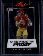 RALEEK BROWN RC 1/1 SP 2024 Leaf Pre-Production Proof Pro Set Purple A ID:115846
