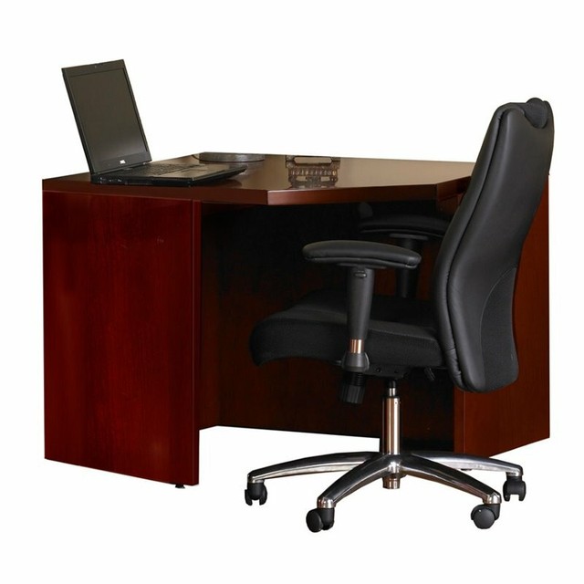 Mayline Mira Typical 5 Computer Desk In Espresso Veneer For Sale