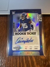 Quincy Roche 2021 Panini Contenders Optic Ticket Blue Prizm Rookie Auto RC /99