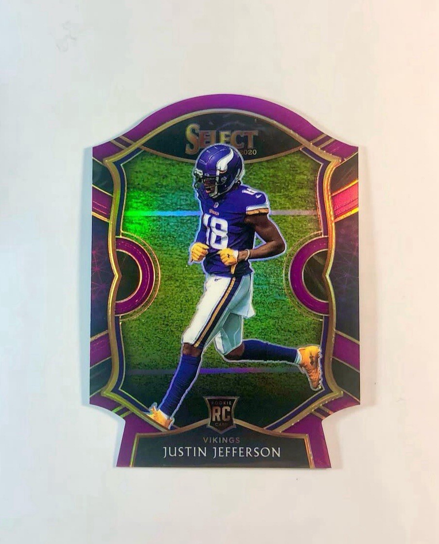 2020 Panini Select - Concourse Purple Prizm Die-Cut #61 Justin Jefferson (RC)