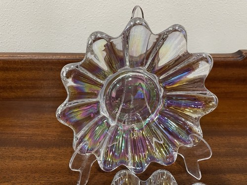 Vintage Iridescent Federal Glass Berry Bowls Celestial Sunburst Design - Picture 7 of 8