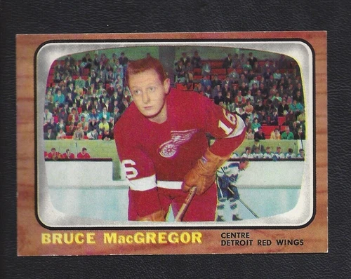 1966 Topps #104 Bruce MacGregor Vintage Detroit Red Wings NHL Hockey 1966-67
