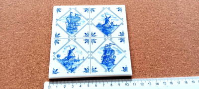 Kachel Driessen Old Dutch Tile Chocolate 10,5*10,5 (cm) 1955 Delfter Stil / 2297