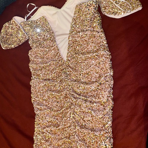 pink sequin dress size 14 - Picture 4 of 4
