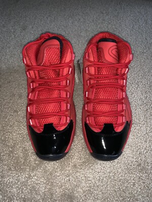 REEBOK QUESTION MID HEART OVER HYPE SZ 8 RED BLACK PATENT  display picture 2