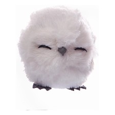 Gufo Ball Diametro 8 cm Addobbo Albero Natale Decorazione Appendibile Bianco