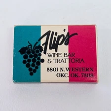 Flip's Wine Bar & Trattoria Italian Restaurant Advertising Matchbox - Unstruck