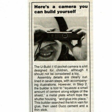 Vintage Print Ad 1979 U-Build 110 Pocket Camera Kit Fixed Focus Ehrenreich Photo
