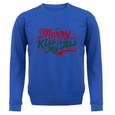 Merry Kiss My Arse Adult Hoodie Sweater Funny Christmas Rude