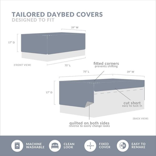 Madison Park Daybed Bedding Set Daybed-Size Cotton Polyester Navy Blue 6-Piece - Picture 2 of 7