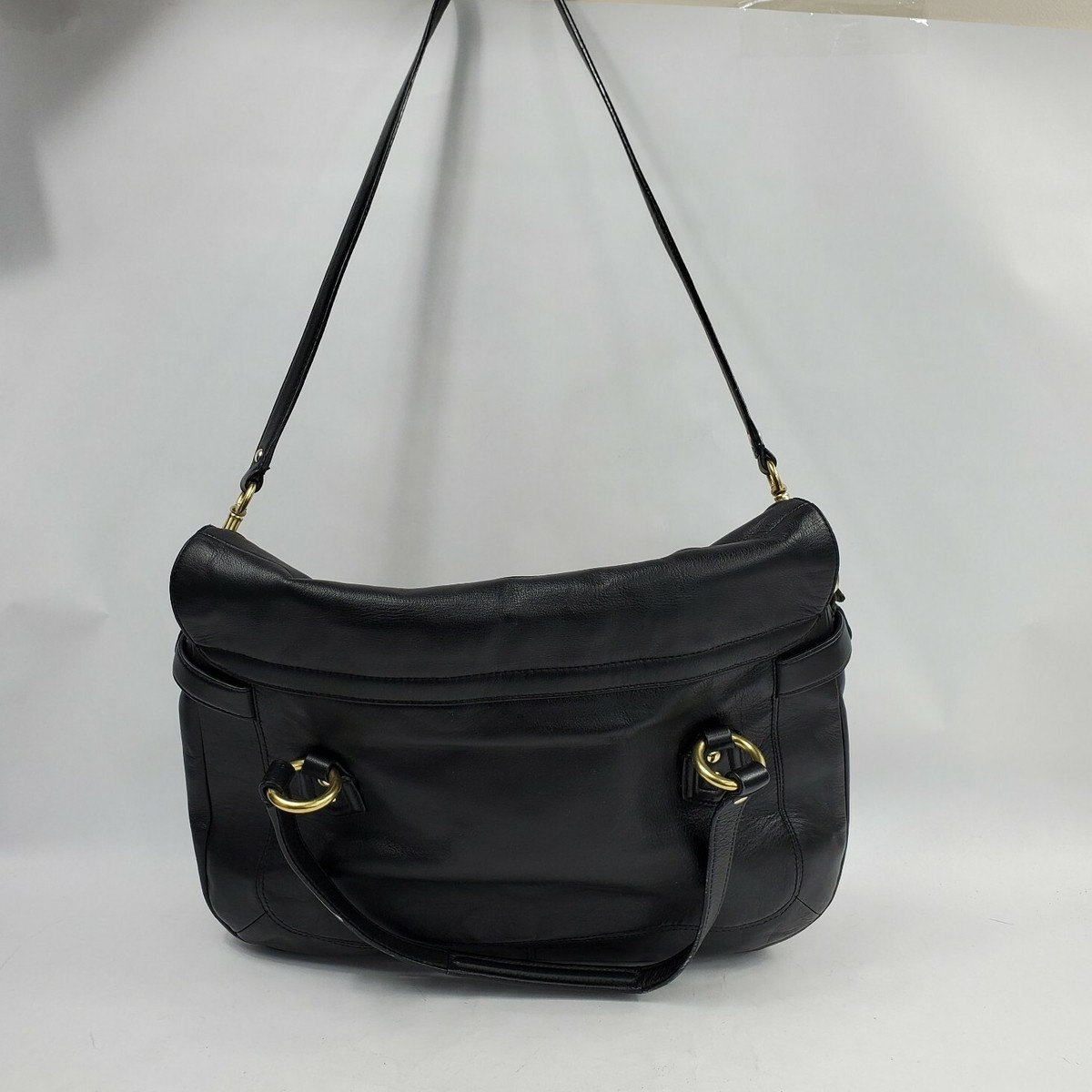COACH Campbell Black Leather Eva Flap Satchel Bag Purse F26127 New
