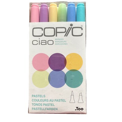 Copic Ciao Marker 6 Color Set Pastels With Duel Tips