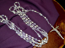 Silver Metal Ball Crystal Wedding Lasso Rosary - Crystal Wedding Lazo de Boda