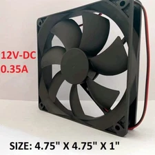 POWERYEAR PY-1225H12S DC 12V 0.35A 4.2W 120x120x25mm Cooling Fan 2-wires