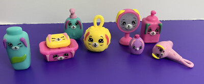 Shopkins Petkins Bathing Bunny Surprise Delivery Loose LOT of 9