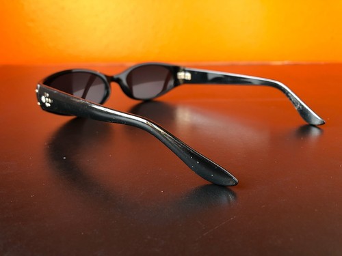 Vintage SUNglasses mid century cool chic steampunk mod gogo black rhinestones - Picture 4 of 12