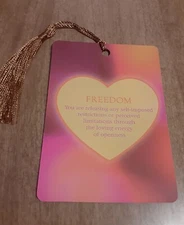 "Freedom" Love Affirmation Bookmark Tarot Oracle Card Gift Purified & Charged