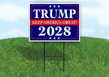 Trump KEEP AMERICA GREAT 2028 18x24 in Yard Road Sign w/ Stand