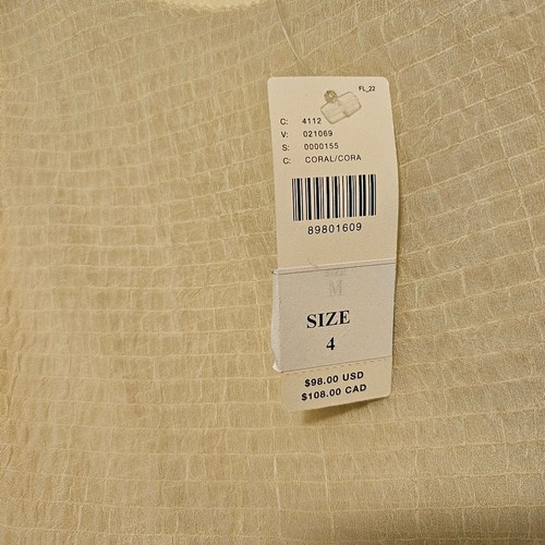 Anthropologie Eva Franco Pale Yellow Flowy Ruffle Blouse Size 4 - Picture 6 of 8