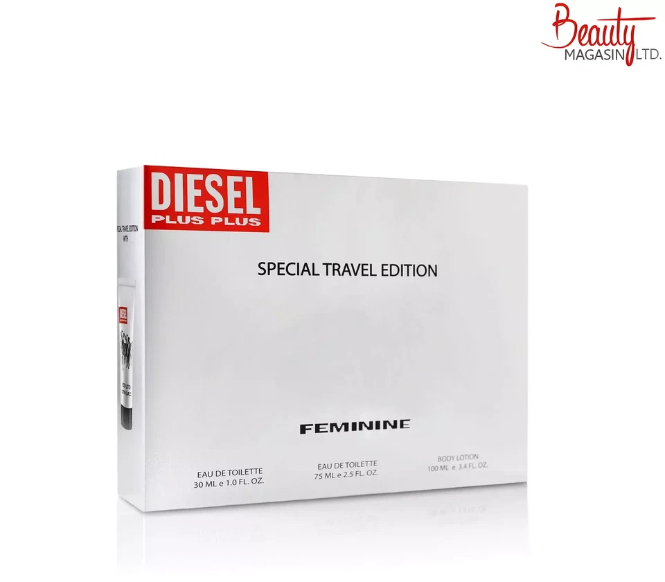 DIESEL Plus Plus Feminine Eau de Toilette 75ml Spray + 100ml B/L + 30ml EDT Spray Set