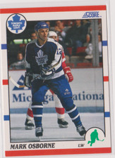 Mark Osborne Maple Leafs Center 1990-91 Score Card # 104 Near Mint