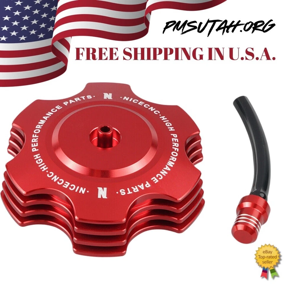 CNC Gas Cap 1987-1988 Yamaha Big Wheel BW350 BW 350 Petrol Fuel Tank Lid Red - Image 3 of 4