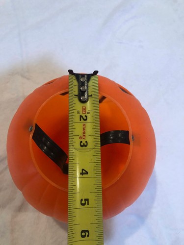 1980 6" Pumpkin Blow Mold Candy Bucket Pail Carolina Enterprises Halloween - Picture 3 of 4