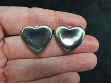 Valentine's Day Silver Tone Heart Stud Pierced Earrings