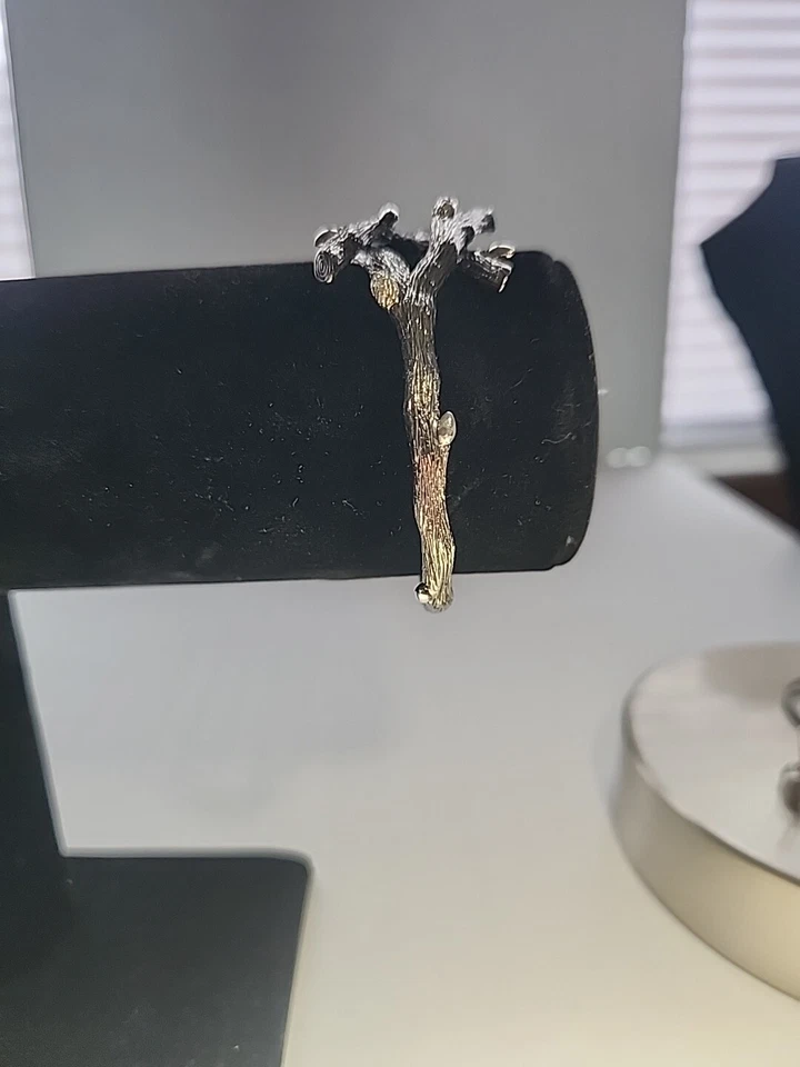 Brazalete con bisagras Stephen Dweck de plata con rama Fortuna Foto 2 de 4