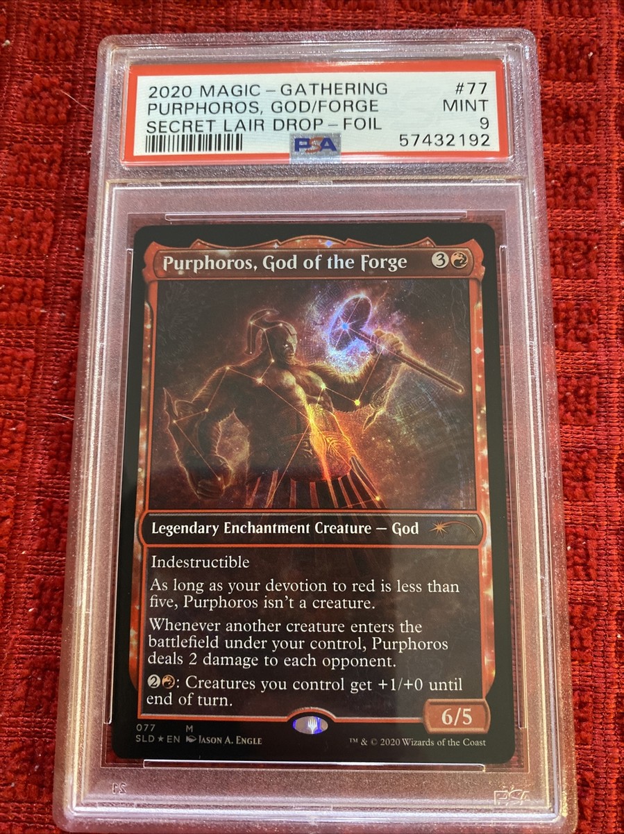 PSA 9 Mint FOIL Purphoros, God of the Forge MTG Secret Lair | eBay