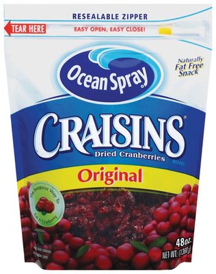 Ocean Spray Craisins Original Getrocknet Preiselbeeren Reißverschluss 48 oz